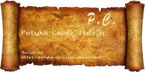 Petyka Cecílián névjegykártya
